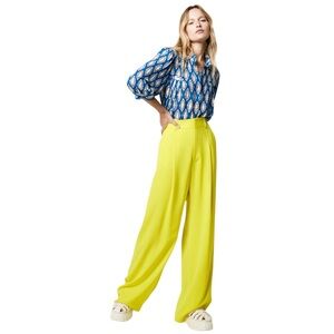 SMYTHE
Pleated Wide Leg Trouser in Chartreuse Yellow in Sz 24 (00) (XS)